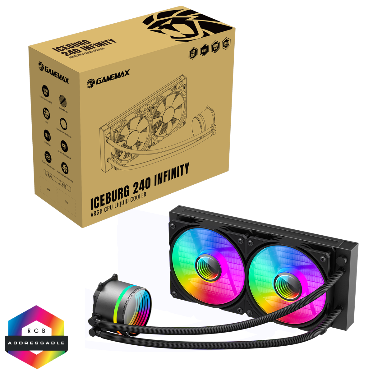 GameMax Iceburg 240mm AIO ARGB Water Cooler