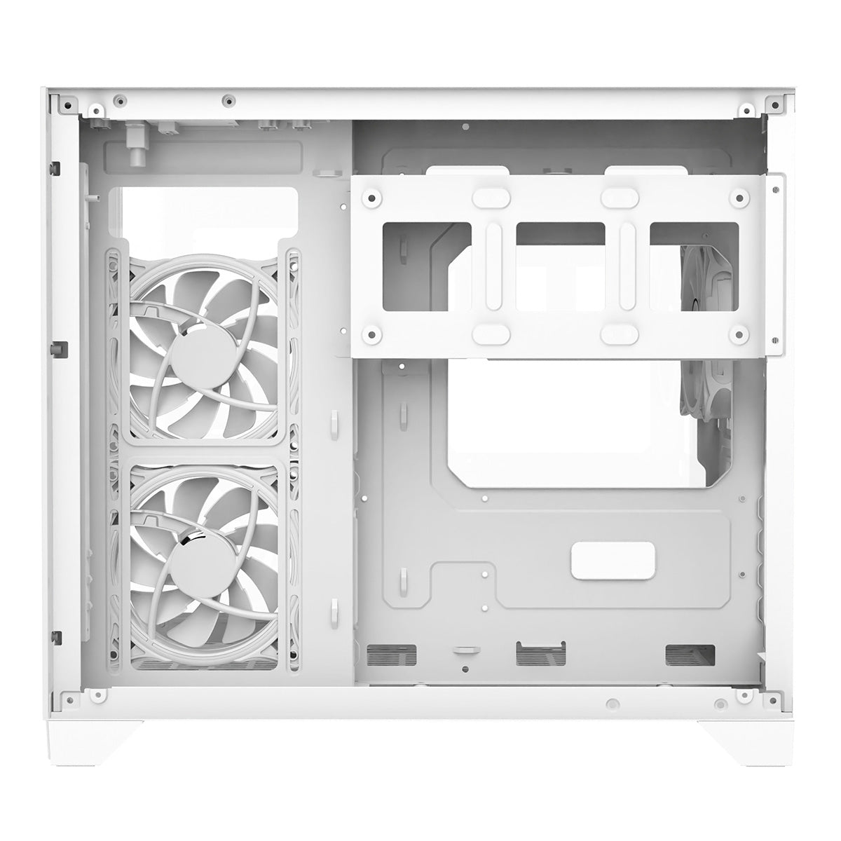 Concept White MATX Gaming Cube with Tempered Glass Front and Side Panels with 3 x CiT Tornado Dual-Ring Infinity Fans