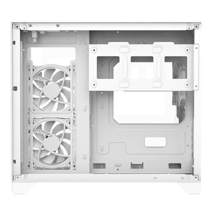 Concept White MATX Gaming Cube with Tempered Glass Front and Side Panels with 3 x CiT Tornado Dual-Ring Infinity Fans