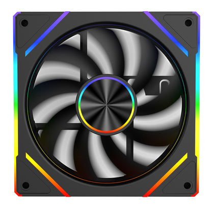 Powercool Aura 120mm ARGB PWM Infinity Fan – Triple Pack (Black)