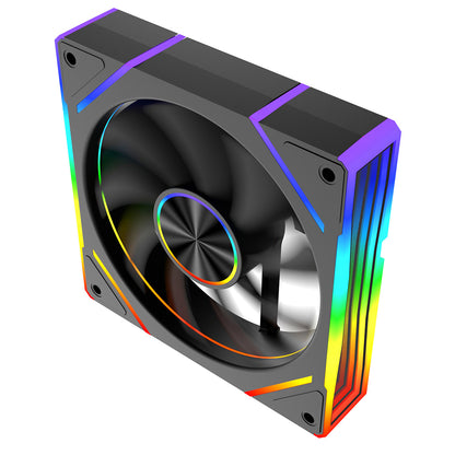 Powercool Aura 120mm ARGB PWM Infinity Fan – Triple Pack (Black)