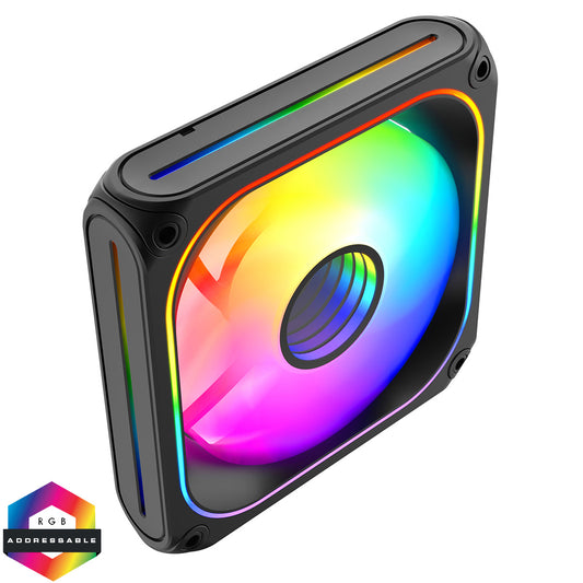 Powercool Breeze 120mm ARGB Black 4pin PWM PC Cooling Infinity Reverse Fan