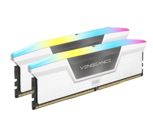 Corsair Vengeance RGB 32GB Kit (2 x 16GB), DDR5, 5200MHz (PC5 - 41600), CL40, 1.25V, XMP 3.0, PMIC, DIMM Memory, White - Pink Parsnip Computers