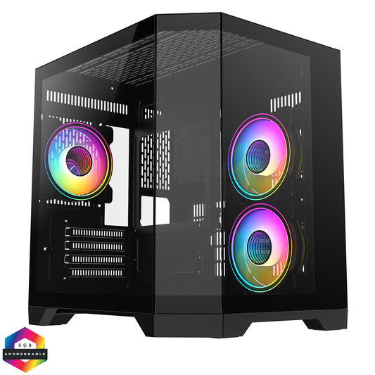 Eclipse 240 — Dual-Chamber Micro-ATX Case (Celsius Edition, 3 × Infinity ARGB Fans)