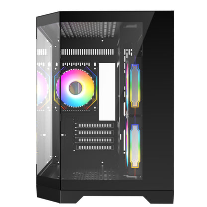 Eclipse 240 — Dual-Chamber Micro-ATX Case (Black Edition, with 3× Infinity ARGB Fans)
