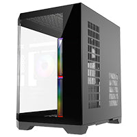CiT DS240 Black ATX Gaming Case With Dual Chamber Panoramic Tempered Glass With 3 x CiT Pro Storm 120mm Fans and 6 Port PWM Hub