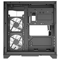 CiT DS240 Black ATX Gaming Case With Dual Chamber Panoramic Tempered Glass With 3 x CiT Pro Storm 120mm Fans and 6 Port PWM Hub