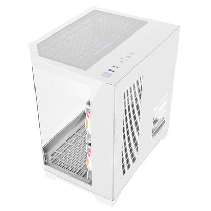 Eclipse 240 — Dual-Chamber Micro-ATX Case (White Celsius Edition, with 3× Infinity ARGB Fans)