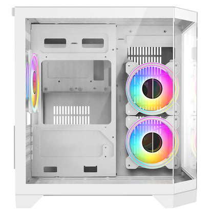Eclipse 240 — Dual-Chamber Micro-ATX Case (White Celsius Edition, with 3× Infinity ARGB Fans)