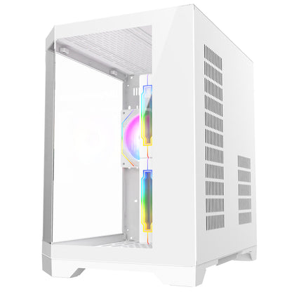 Eclipse 240 — Dual-Chamber Micro-ATX Case (White Edition, with 3× Infinity ARGB Fans)