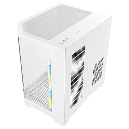 Eclipse 240 — Dual-Chamber Micro-ATX Case (White Edition, with 3× Infinity ARGB Fans)