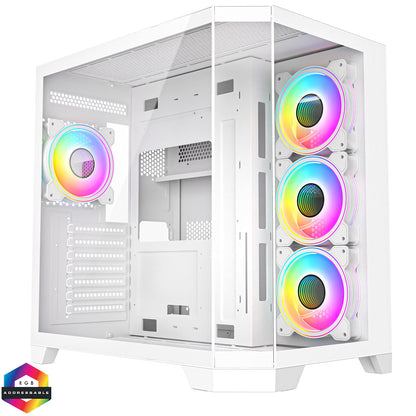 CiT DS360 RGB Gaming Case – White Edition