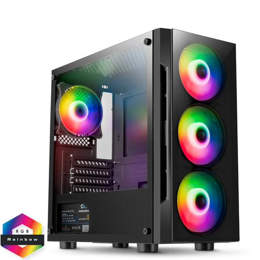 CiT Flash Gaming Matx Case 4x ARGB fans TG Front and Side Panels EPE