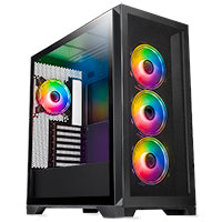 CiT Pro Creator XR Mid-Tower ATX PC Black Gaming Case With Mesh Front Panel and Tempered Glass Side Panel and 7 x ARGB Fans
