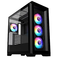 CiT Pro Creator XR Mid-Tower ATX PC Black Gaming Case With Mesh Front Panel and Tempered Glass Side Panel and 7 x ARGB Fans
