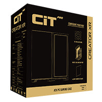 CiT Pro Creator XR Mid-Tower ATX PC Black Gaming Case With Mesh Front Panel and Tempered Glass Side Panel and 7 x ARGB Fans