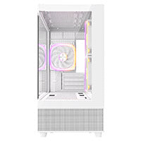 CiT Solar White Micro-ATX Gaming Case With Two-Sided Tempered Glass and 3 x 120mm PWM ARGB Fans With 6-Port Hub Included