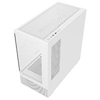 CiT Solar White Micro-ATX Gaming Case With Two-Sided Tempered Glass and 3 x 120mm PWM ARGB Fans With 6-Port Hub Included