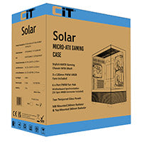 CiT Solar White Micro-ATX Gaming Case With Two-Sided Tempered Glass and 3 x 120mm PWM ARGB Fans With 6-Port Hub Included