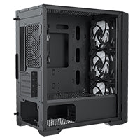 CiT Vento Black Micro-ATX PC Gaming Case with 4 x 120mm ARGB PWM Fans Included 1 x 6-Port Fan Hub Tempered Glass Side Panel