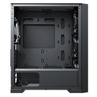 CiT Vento Black Micro-ATX PC Gaming Case with 4 x 120mm ARGB PWM Fans Included 1 x 6-Port Fan Hub Tempered Glass Side Panel