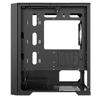 CiT Vento Black Micro-ATX PC Gaming Case with 4 x 120mm ARGB PWM Fans Included 1 x 6-Port Fan Hub Tempered Glass Side Panel