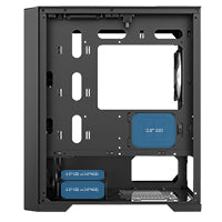 CiT Vento Black Micro-ATX PC Gaming Case with 4 x 120mm ARGB PWM Fans Included 1 x 6-Port Fan Hub Tempered Glass Side Panel