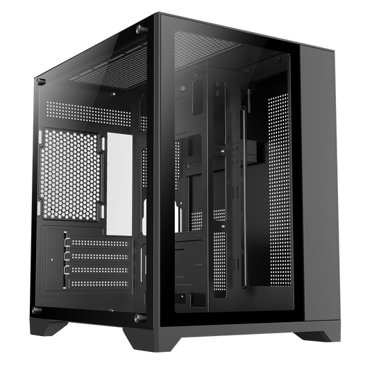 GameMax Infinity Mini Micro-ATX PC Black Gaming Case With Tempered Glass Side Panel