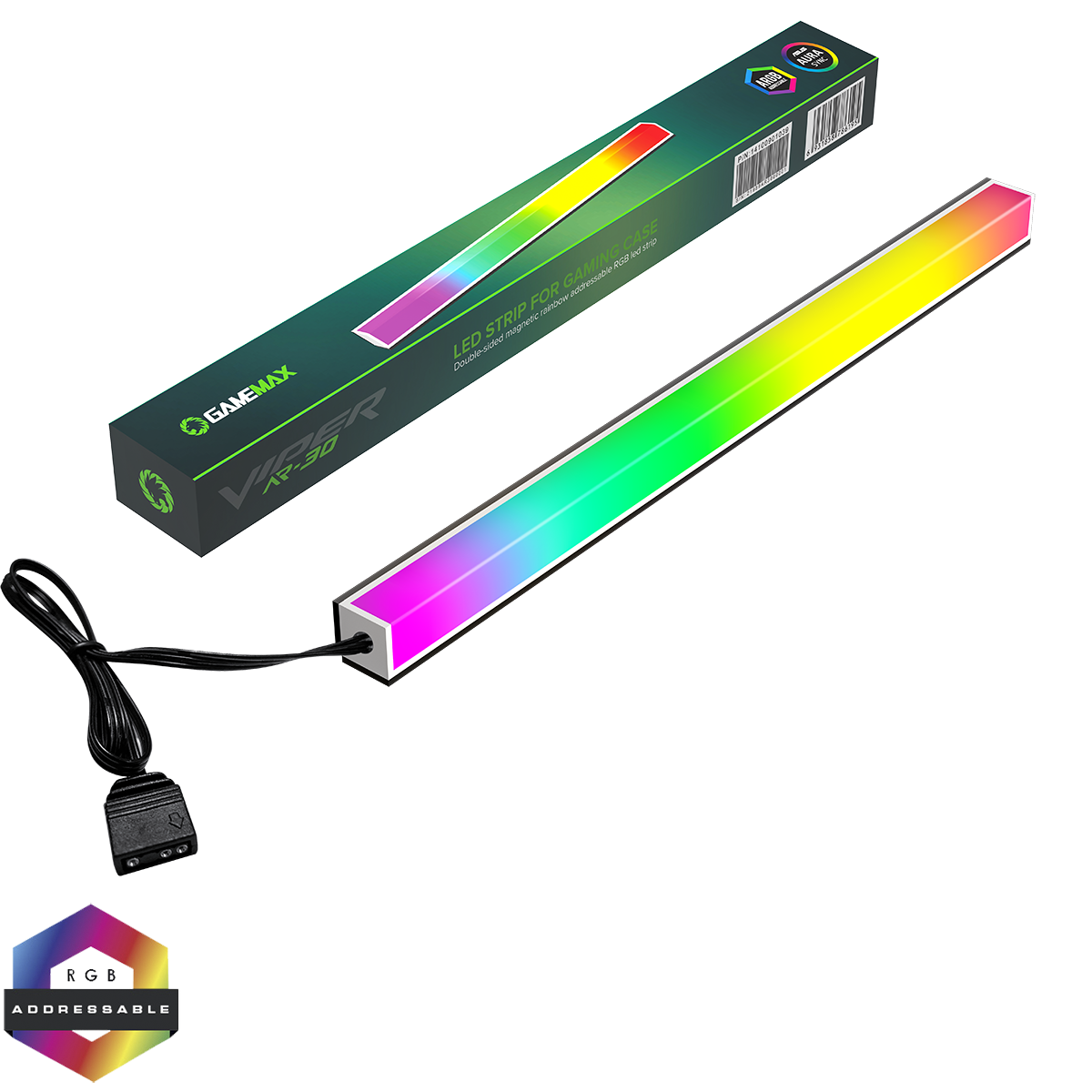 GameMax Viper AR-30 Double Side Magnetic Rainbow ARGB LED Strip