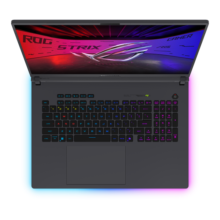 ROG Strix G18 top down keyboard view