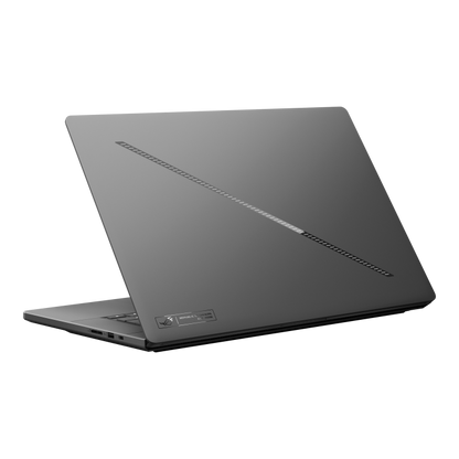 ROG Zephyrus G16 rear view with Slash Lighting
