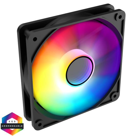 Halo 120mm Infinity ARGB Black 4pin PWM PC Cooling Fan - Pink Parsnip Computers