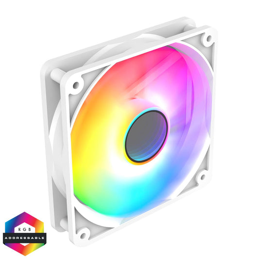 Halo 120mm Infinity ARGB White 4pin PWM PC Cooling Fan - Pink Parsnip Computers