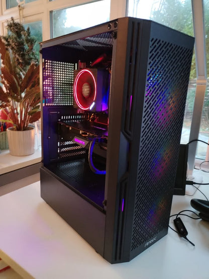 High - Performance 1080p Gaming PC | Ryzen 5 3600X | RX 5700 XT | 16GB RAM 🎮🔥AX20 Case - Pink Parsnip Computers