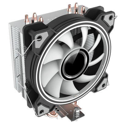 Ice Blade CPU Cooler With 120mm PWM ARGB Infinity Fan 4 x 6mm Heat Pipes TDP 190W - Pink Parsnip Computers