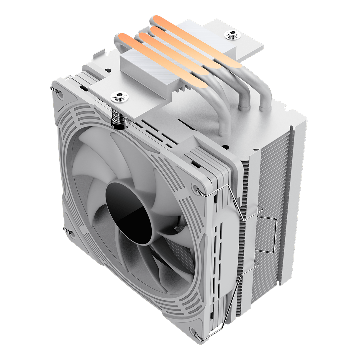 Ice Force White CPU Cooler With 120mm FN12A - C8I PWM ARGB Infinity Fan 4 x 6mm Heat Pipes TDP 200W - Pink Parsnip Computers