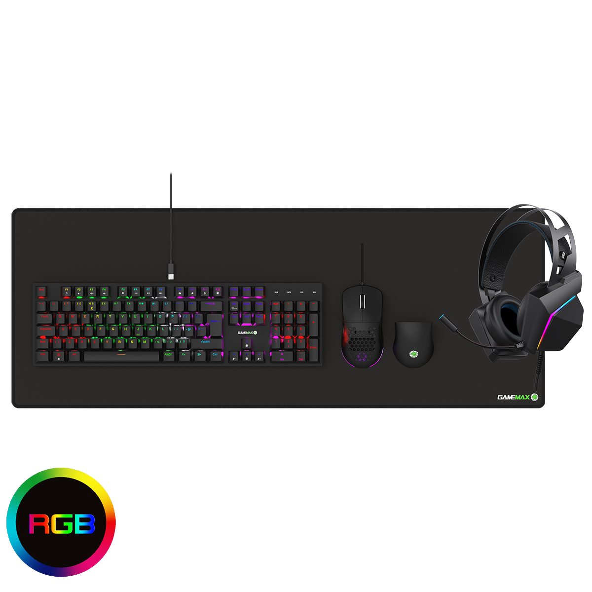 Pulse 4-in-1 Mechanical Keyboard Mouse Headset Mouse Pad Combo Kit
