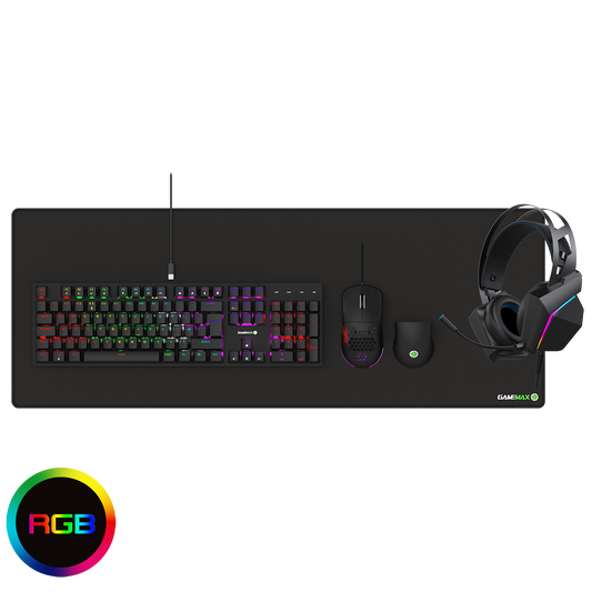 Pulse 4-in-1 Mechanical Keyboard Mouse Headset Mouse Pad Combo Kit