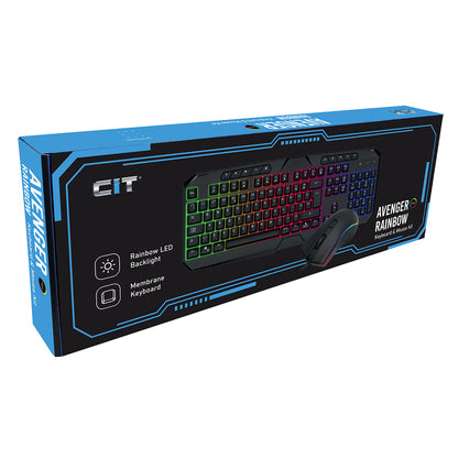 CiT Avenger Rainbow Keyboard and Mouse Kit