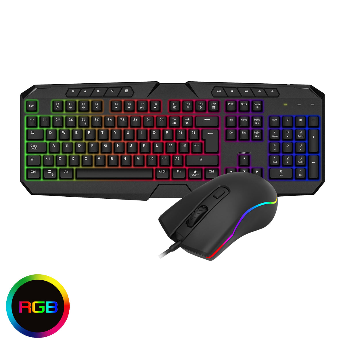 CiT Avenger Rainbow Keyboard and Mouse Kit