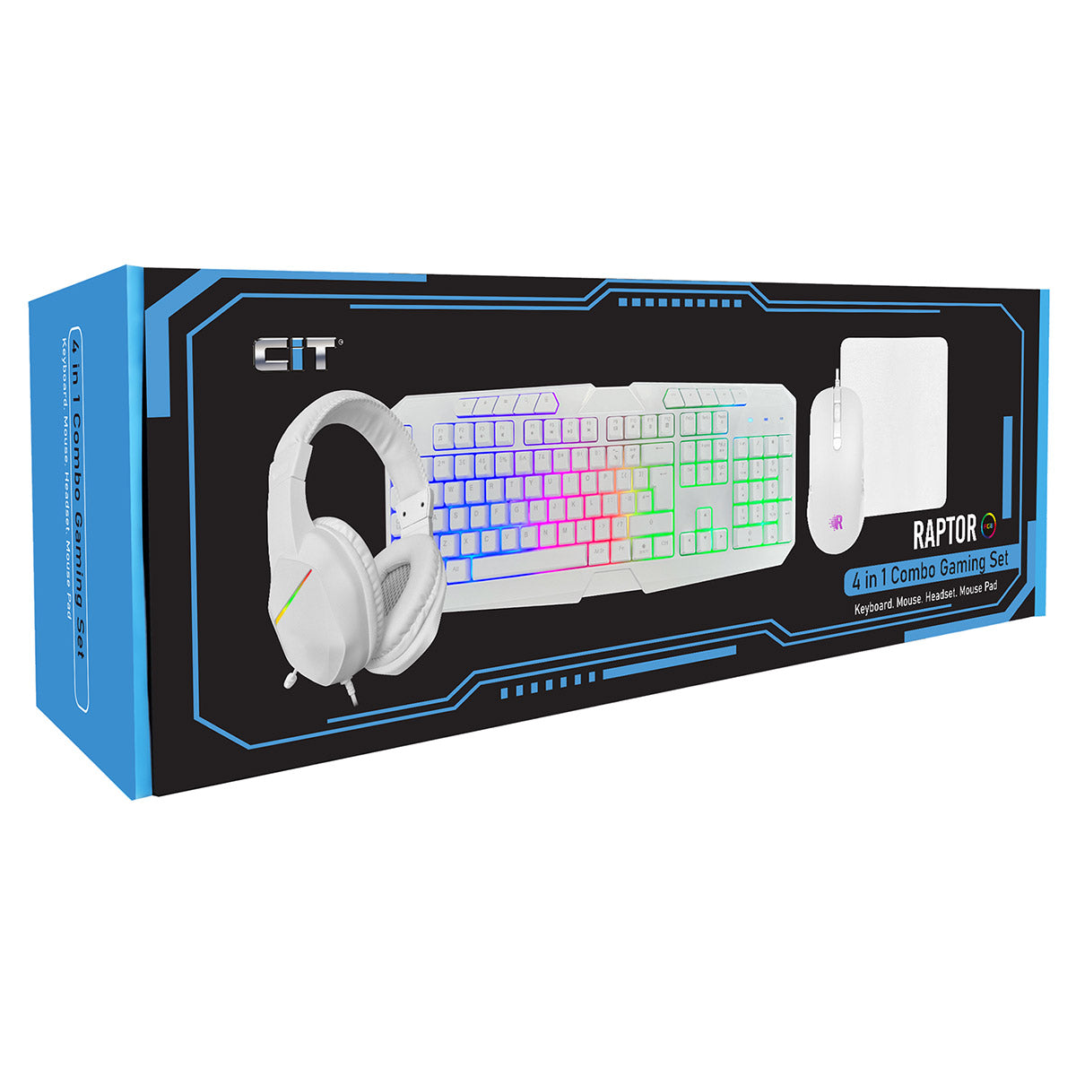 CiT Raptor 4-in-1 Gaming Combo – White