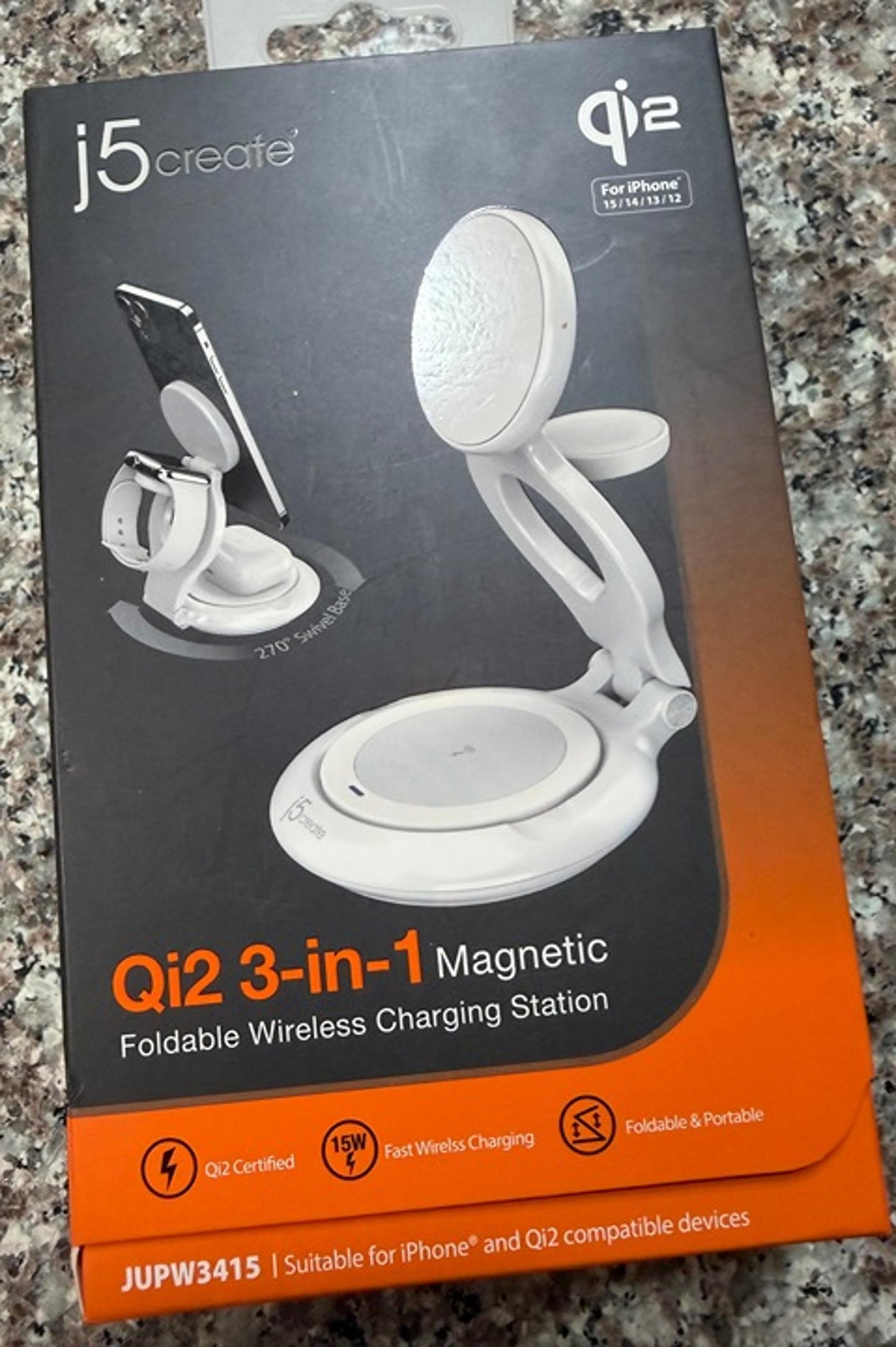 J5CREATE QI2 3-IN-1 MAGNETIC FOLDABLE WL