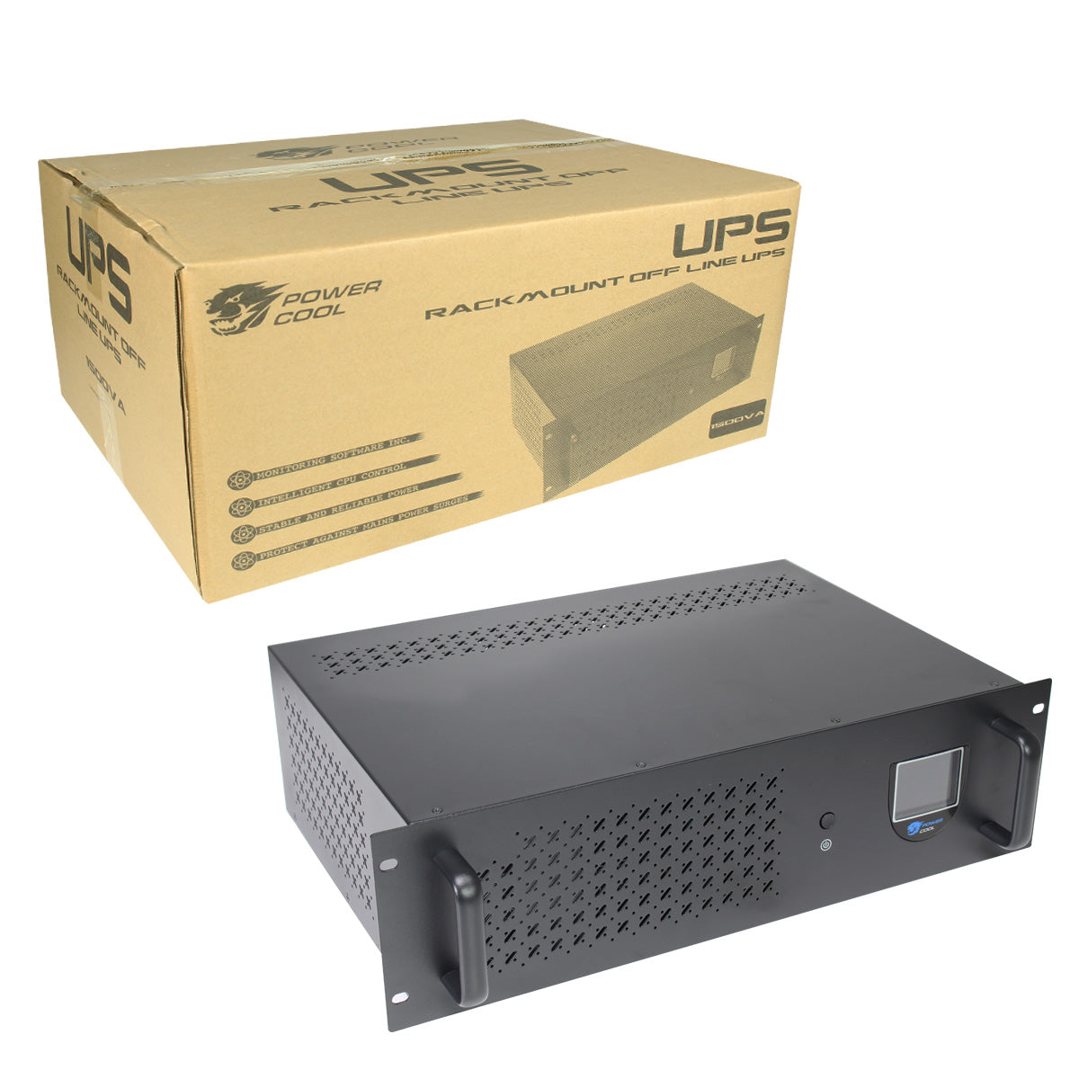 Powercool Rack-Mount Off-Line UPS 1500VA InputOutput 230V 50Hz with 2x8Ah