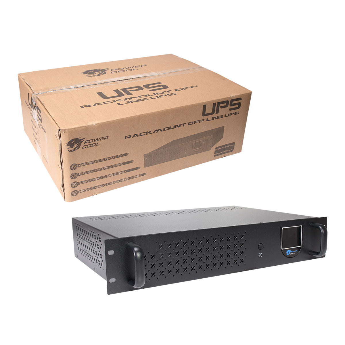 Powercool Rack-Mount Off-Line UPS 850VA with LCD  USB Monitoring with 1x8Ah