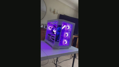 New Vision LCD X3D RTX 5070 Gaming PC – Dual Screen | 32GB DDR5 | 1TB NVMe | WiFi (Black or White) | 1440p Gaming | White Build | Streaming Ready