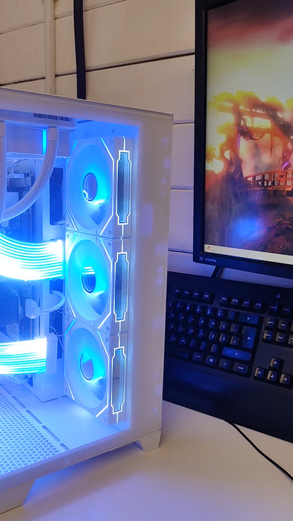 Lucid White RGB Gaming PC – Ryzen 5 7600X | Arc B580 12GB White | 32GB DDR5 | 1TB Gen4 | Windows 11 Pro