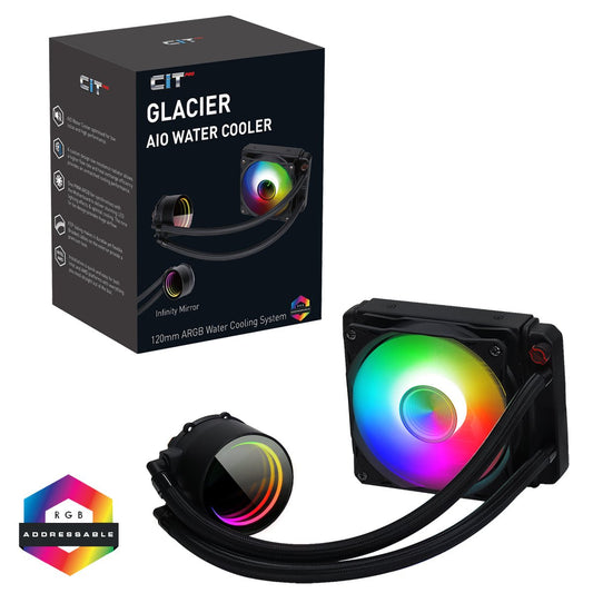 Pro Glacier Watercooler 120mm Black ARGB Infinity - Pink Parsnip Computers
