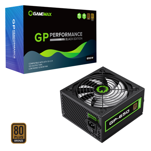 GameMax GP650 650W 80 Plus Bronze Wired Power Supply