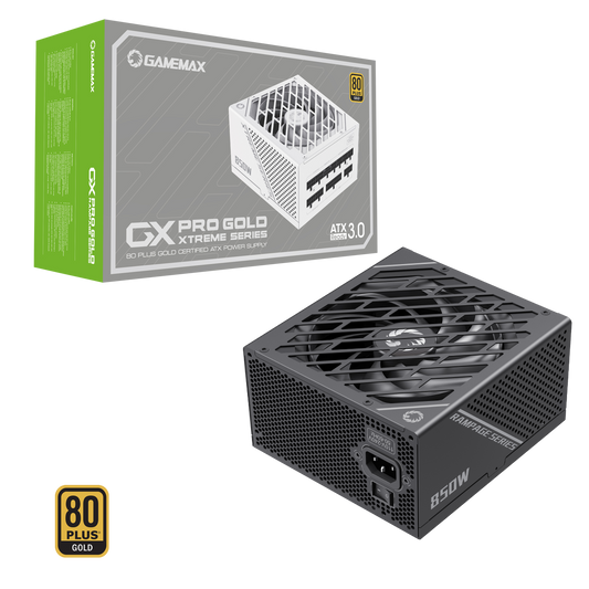 GameMax GX-850W Pro Modular 80 Plus Gold ATX3.0 PCIe 5.0 Black Power Supply With 135mm FDB Fan