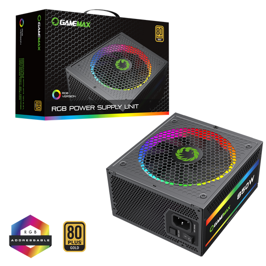 GameMax 850W Pro Modular 80 Plus Gold Power Supply With 14cm ARGB Fan